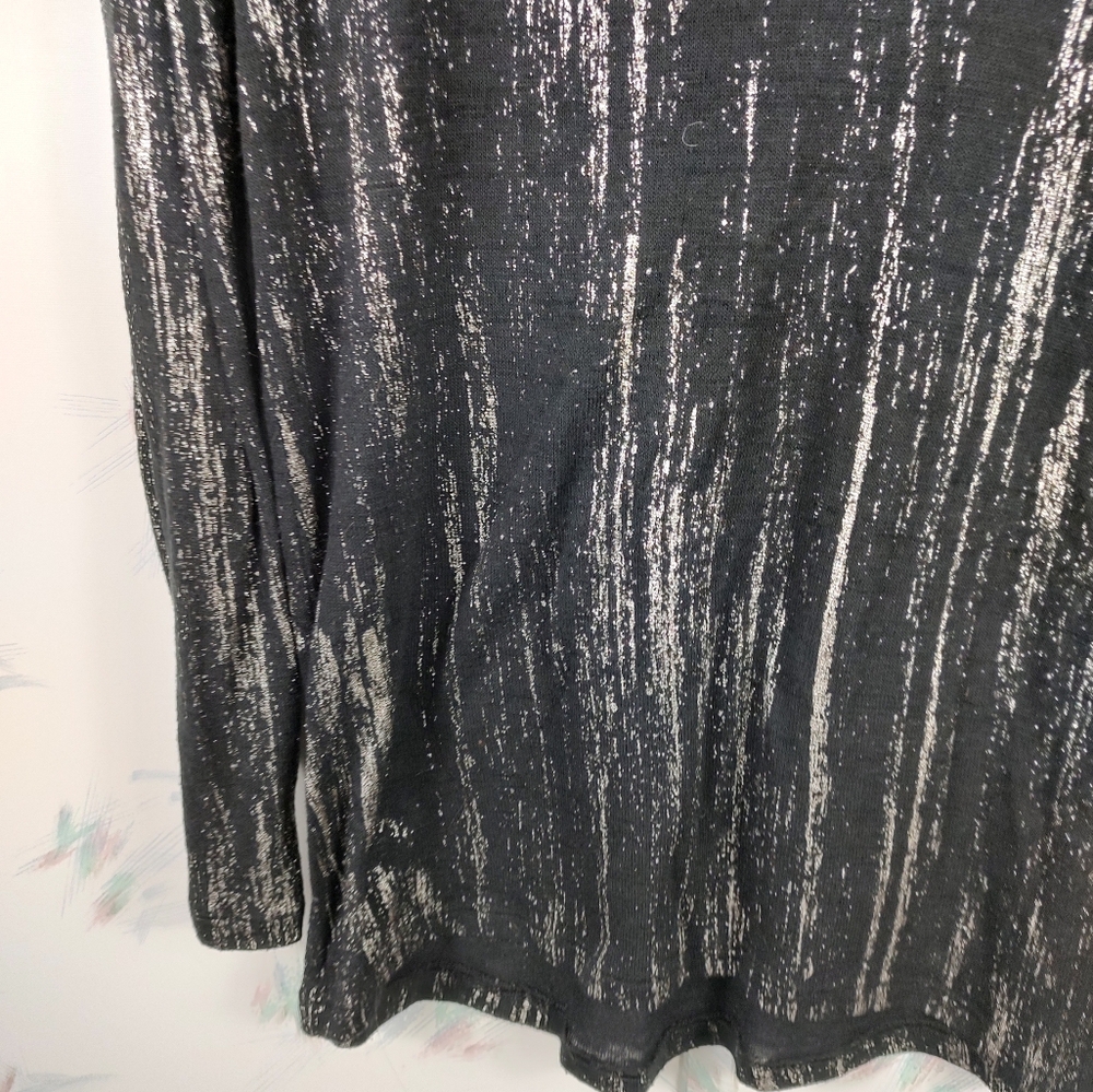 Rock & Republic Black Metallic Long Sleeve Top - Picture 3 of 8